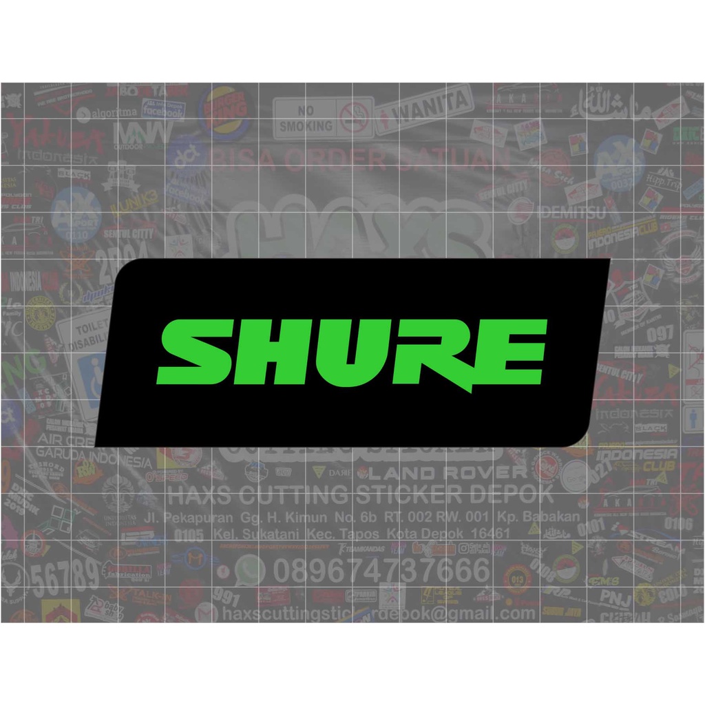 Cutting Sticker Logo Shure Ukuran 11 Cm