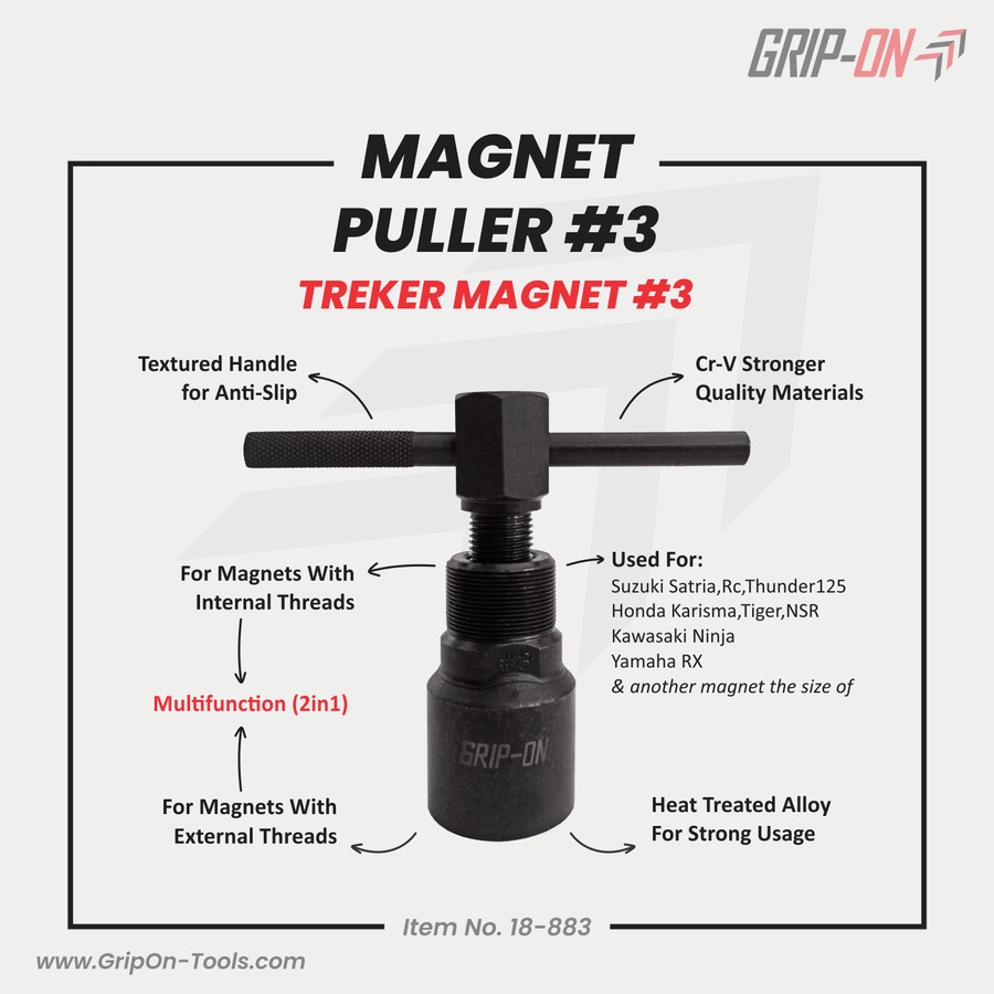 GRIP-ON Treker Magnet No #3 Multi-Fungsi 18-883 / Magnet Puller / Magnet Motor