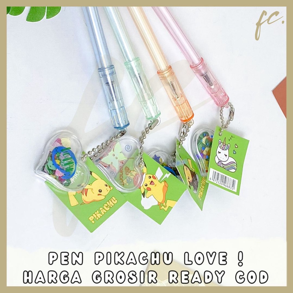 

Pen / Pulpen Gel Gantungan Motif Love Hati Manik Beads Kerang Kartu Mini Pikachu Pokemon Anime Jepang Manga Kucing Lucu Kuning Souvenir Bingkisan Ulang Tahun Anak Tinta Hitam Grosir Ready COD