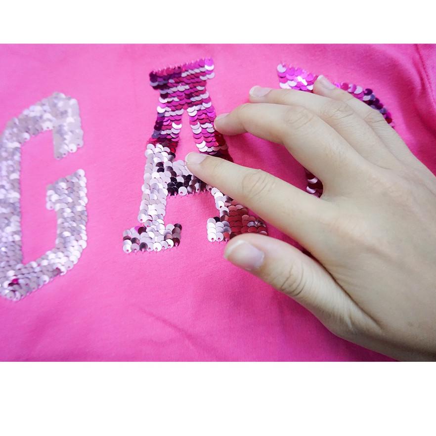 ORIGINAL KAOS ANAK PEREMPUAN LENGAN PANJANG GP KIDS CATTON PRINT SEQUIN LOGO GAP ▫ BMA.22Oc22ᶠ