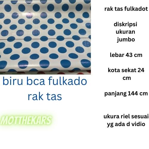 Rak tas fullkadot 5 kolom ritsleting / rak tas Gantung fill triplek