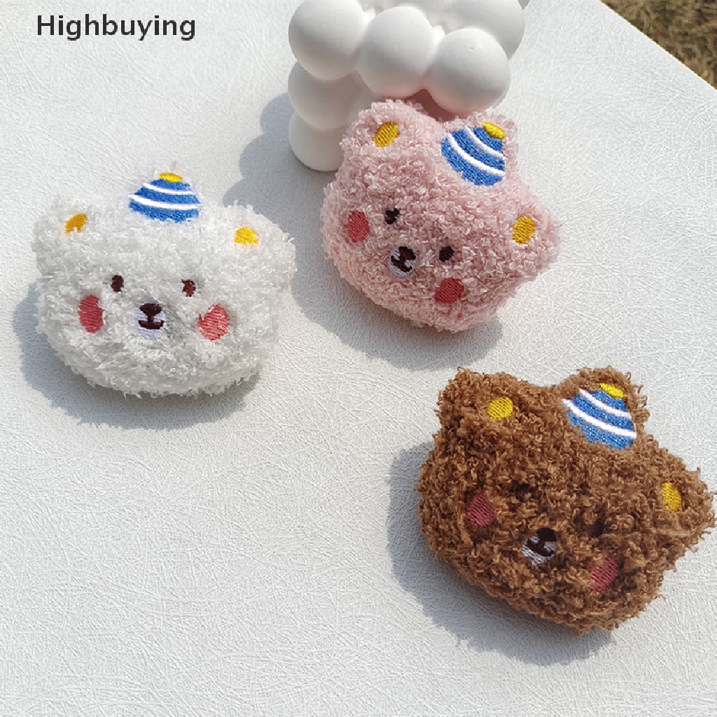 Bros Pin Bentuk Kartun Beruang Bahan Plush Untuk Dekorasi Pakaian Wanita Glory