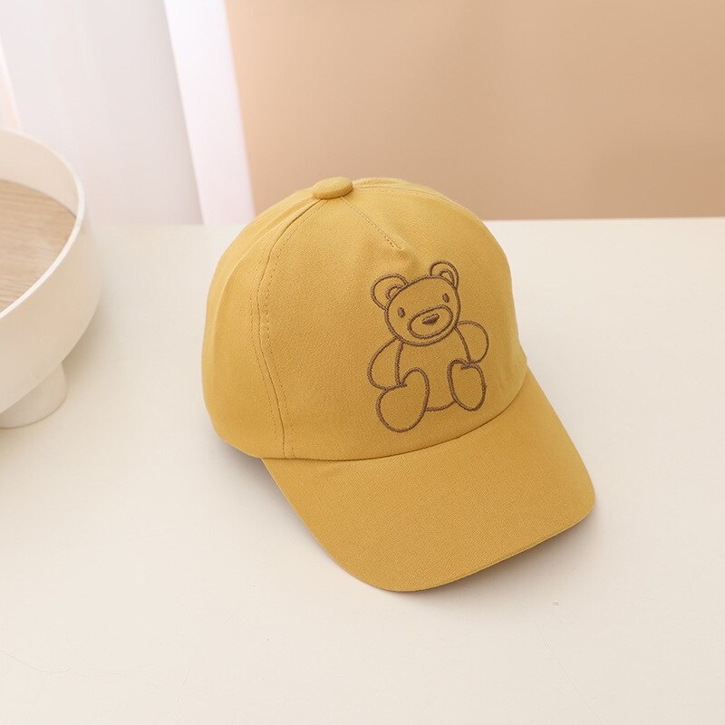 COD- Topi anak anak unisex premium / topi lucu anak anak usia 1-4 tahun / Topi anak anak Motif LINE BEAR impor