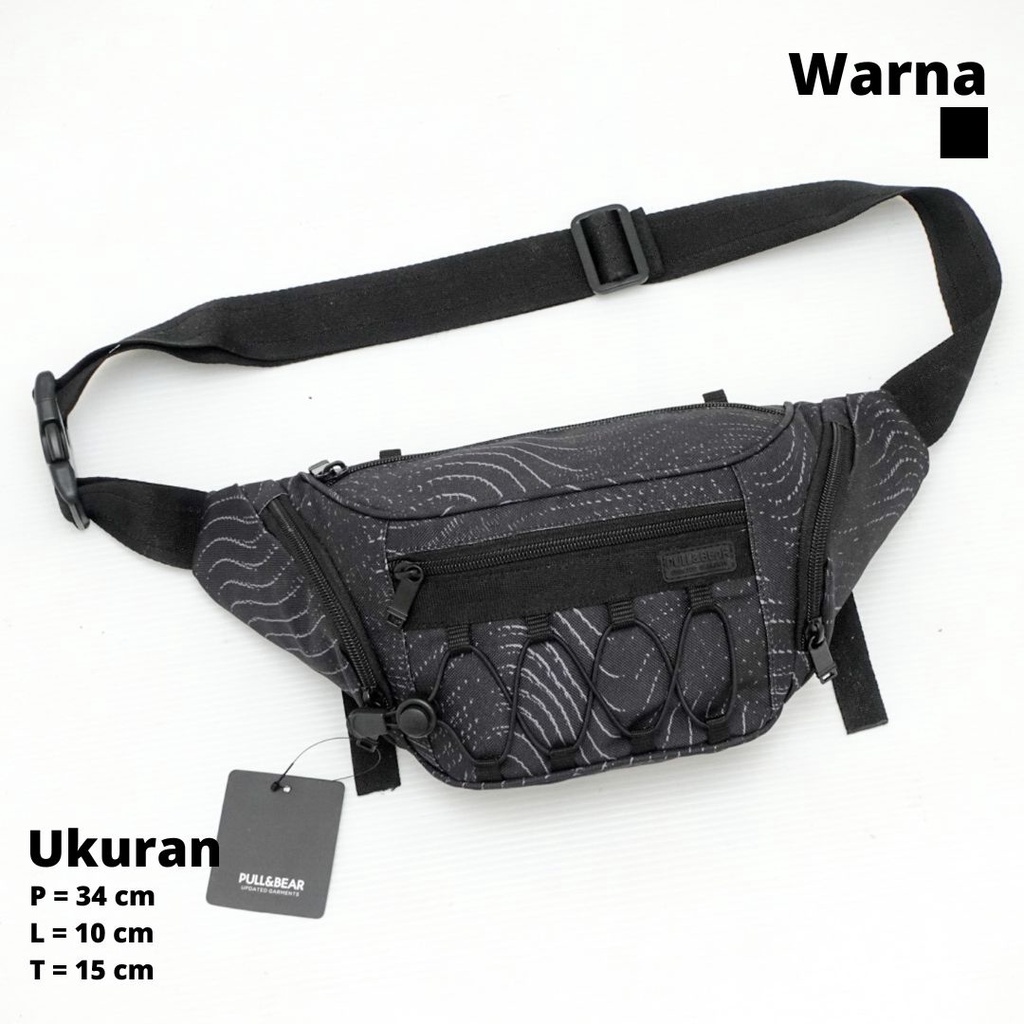 Tas Pull&amp;Bear Waistbag Pria Import Mirror Original / Tas Pinggang Pria Swap Out