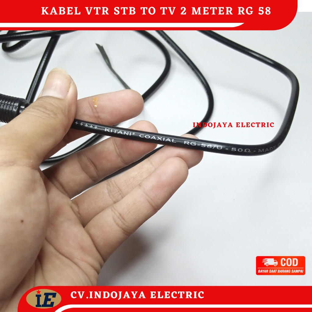 Kabel VTR Ke Tv Jack Male To Female Panjang kabel 2 meter Kabel Antena Coaxial 3 RG58 Kabel Loop Out Antena Set Top Box Ke Tv