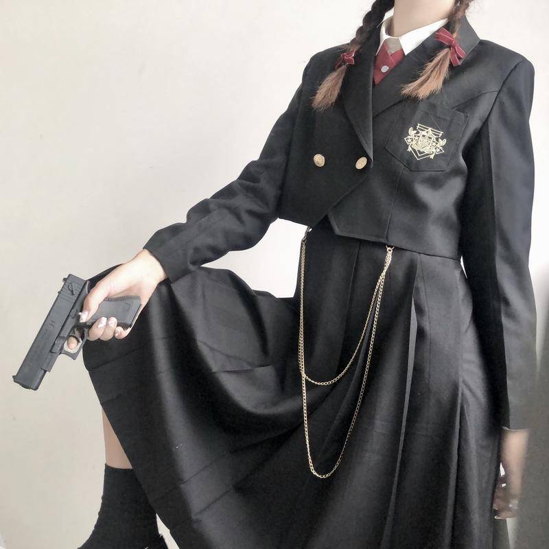 【Wetrose】 New Premium Cool JK Cosplay Costume Uniform School Suit Korean Japanese Style Student Set