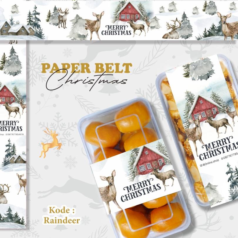 

[KODE AWEYL] Paper Belt Natal | Parcel Natal | Toples Kue Kering Christmas 5x30cm Readystock
