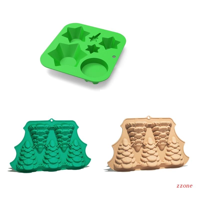 Cetakan Kue / Permen / Biskuit / Cokelat Bentuk Pohon Natal 3D Bahan Silikon Anti Lengket Untuk Dekorasi