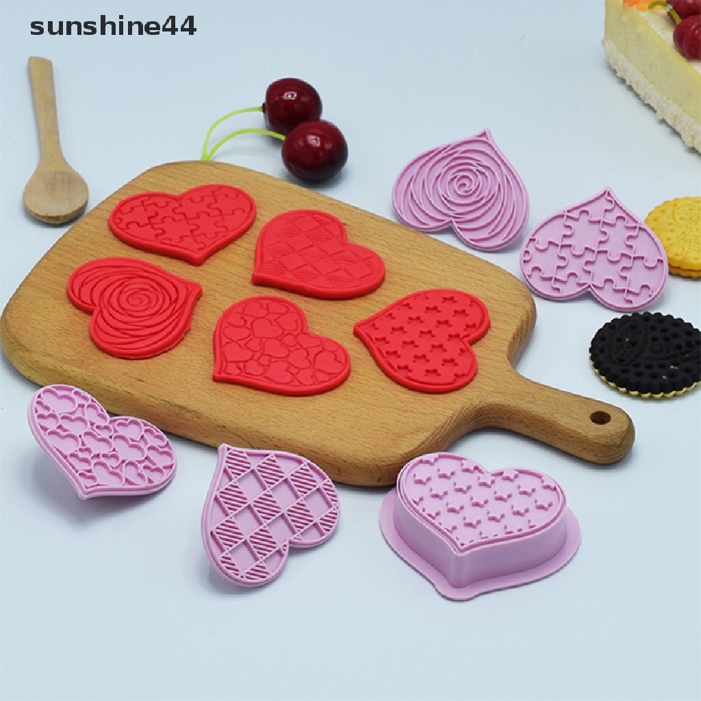 Sunshine Valene 's Day Cetakan Pemotong Biskuit / Cookies DIY Bentuk Hati