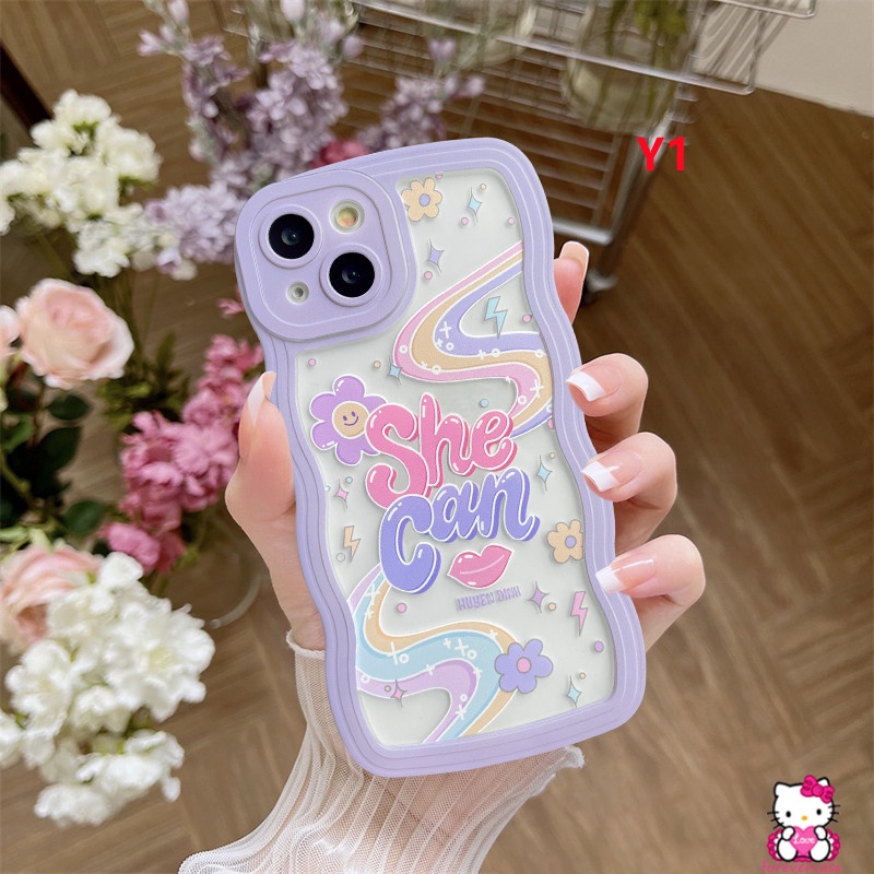 Soft Case TPU Motif Tulisan Inggris Warna-Warni Pelangi Untuk iPhone 7 8 Plus 14 Plus 11 6 6s XR 12 13 11 Pro MAX 14 Pro MAX X XS MAX SE 2020