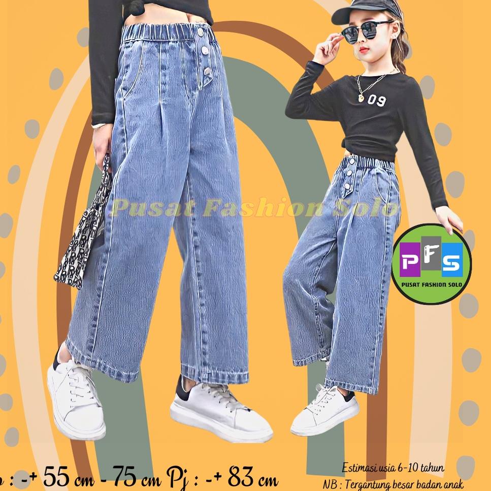 CRC.18Oc22n ‑ Aline celana kulot Jeans Anak perempuan/Celana Panjang Anak cewek tanggung kekinian