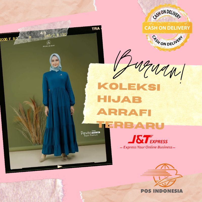 GAMIS ABAYA PEVITA DRESS MUSLIMAH DEWASA RAYON PREMIUM ARRAFI TERBARU TERLARIS TERHITS 2022