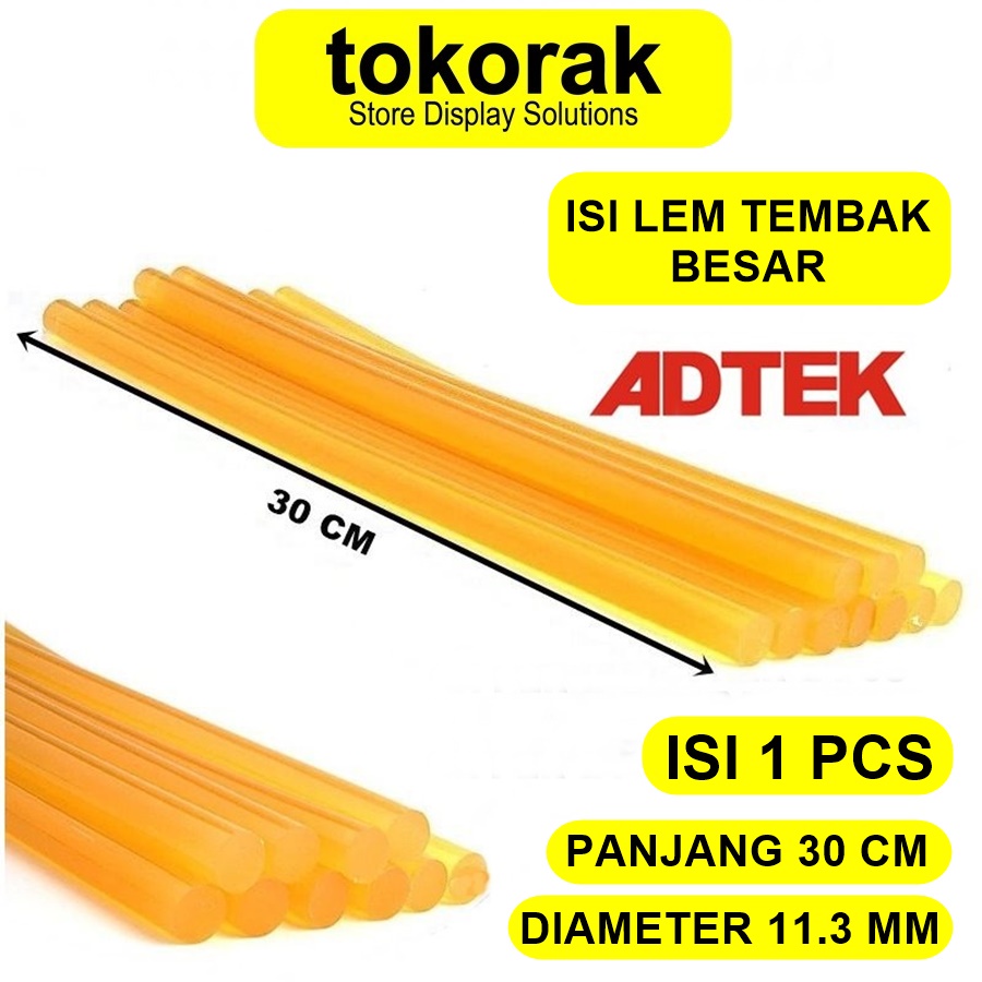 

ADTEK ISI REFILL LEM TEMBAK BESAR KUNING - HOT MELT GLUE STICK - LEM BAKAR - ADTEK GLU STIK