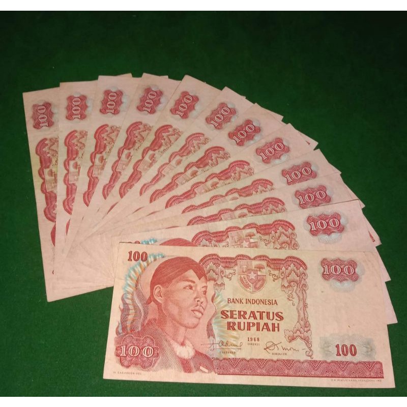 uang kuno 100 soedirman 1968 asli 100%