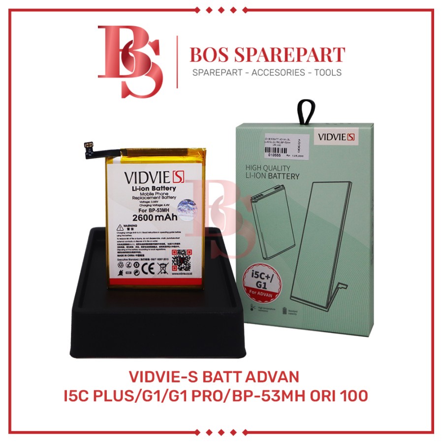 VIDVIE-S BATERAI ADVAN I5C PLUS / G1 / G1 PRO / BP-53MH ORI 100 / BATTERY / BATRE
