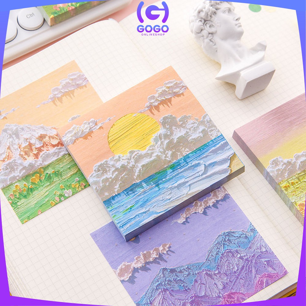 GOGO-A37 Memo Tempel Aesthetic Sticky Notes Motif Alam Indah / Note Beauty nature / Memo Tempel Notes Pemandangan / Memopad lucu