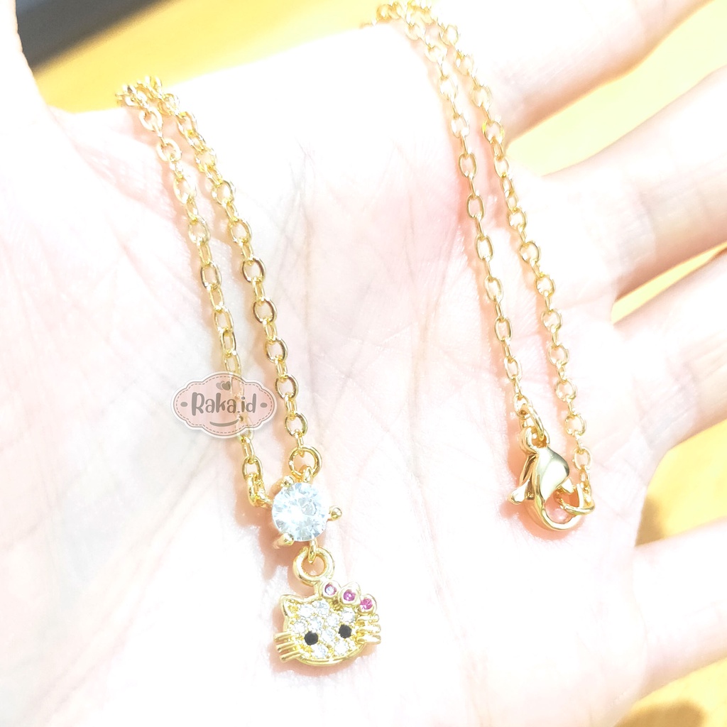 Kalung Anak Motif Hello Kitty Bulat Mata Satu Perhiasan Cantik Anak 1184