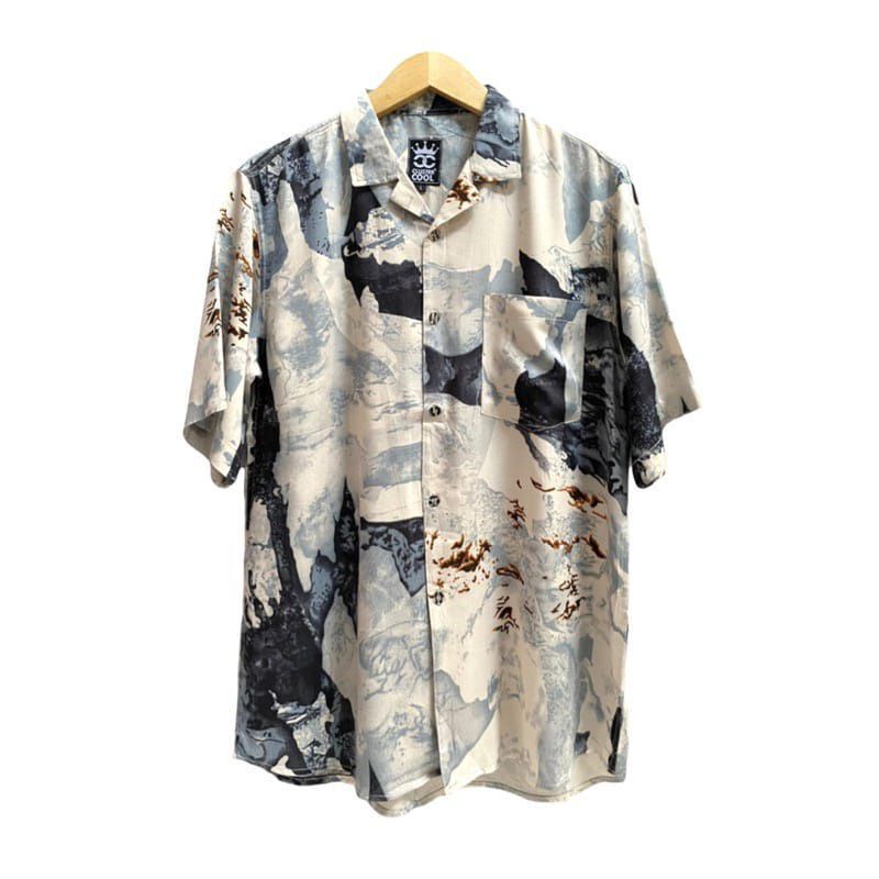 Kemeja Abstrak Vintage Pria / Kemeja Hawai / Vintage Pria