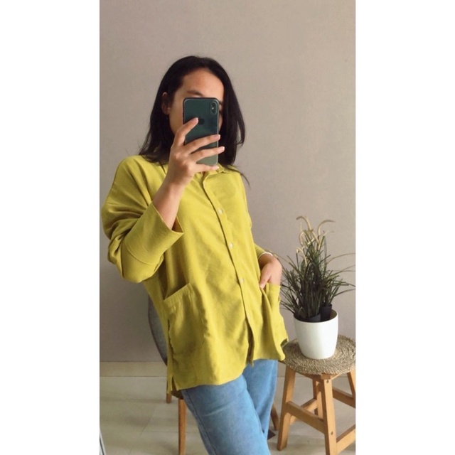 KEMEJA OVERSIZE CRINKLE POCKET | KEMEJA MURAH | KEMEJA ADE