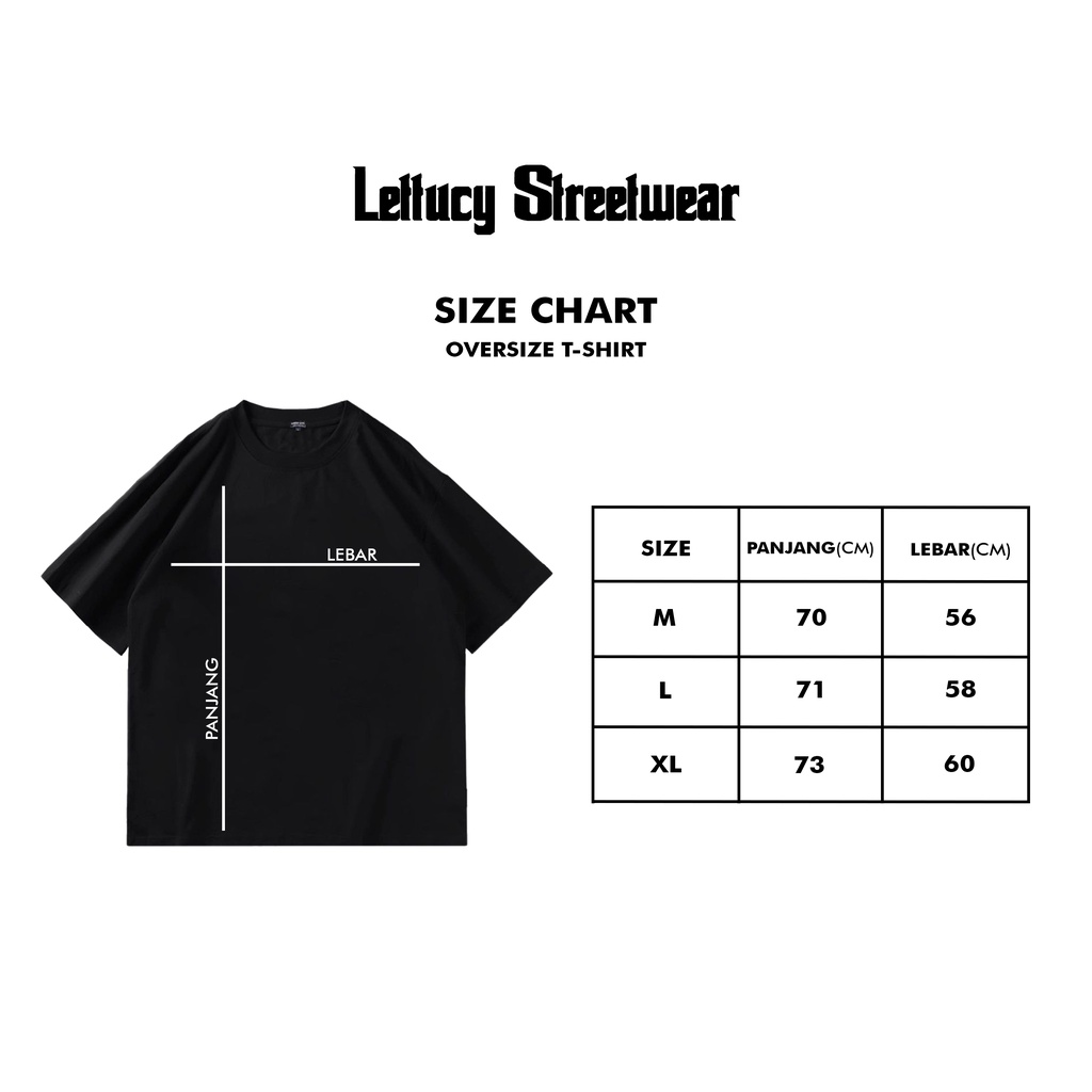 [ OVERSIZE ] LETTUCY baju kaos oversize t-shirt streetwear