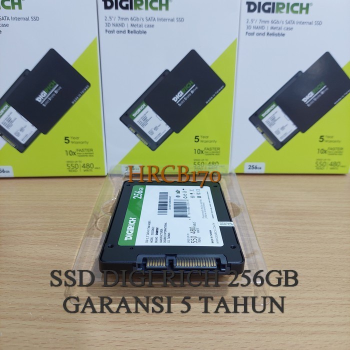 SSD DIGI RICH 256GB 2.5 Inch SLIM 6.0Gb/s SATA 3 Internal SSD -HRCB