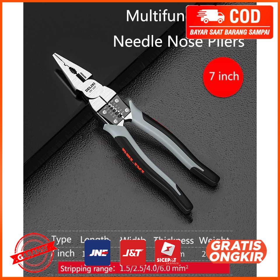 Tang Pemotong Kawat CRV Multifungsi Needle Plier 7 inch 2106