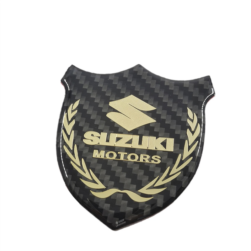 1pc Stiker Emblem Logo SUZUKI MOTORS Bahan Karbon Fiber Untuk Dekorasi Jendela Samping Mobil SUZUKI