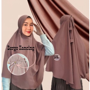 HASTARI JILBAB KERUDUNG BERGO MARYAM CRINKLE AIRFLOW KANCING SIZE XL &amp; XXL