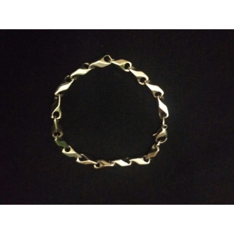 gelang biji padi besi putih anti karat