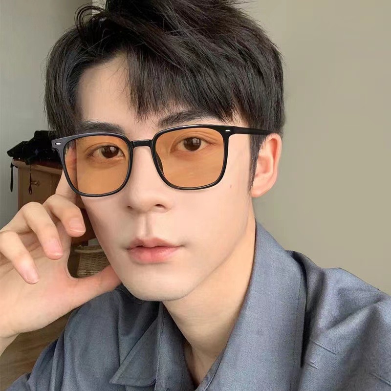 Papaozhu Ins Trendy UV400 Protect Brown Lens Sunglasses Untuk Pria Wanita Unisex Chic Square Frame Shades Aesthetic Pria Kacamata Outdoor Mengemudi Eyewear