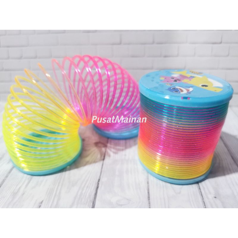 mainan spring rainbow per lampu led nyala hidup berlampu pelangi magic light