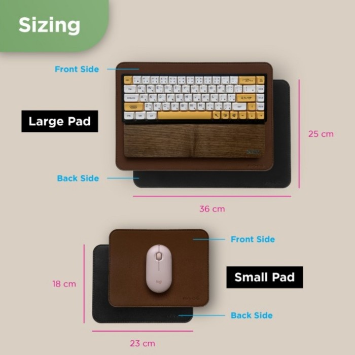 Alas Keyboard Mouse Kulit Sintetis / Leather Mouse Pad Komputer