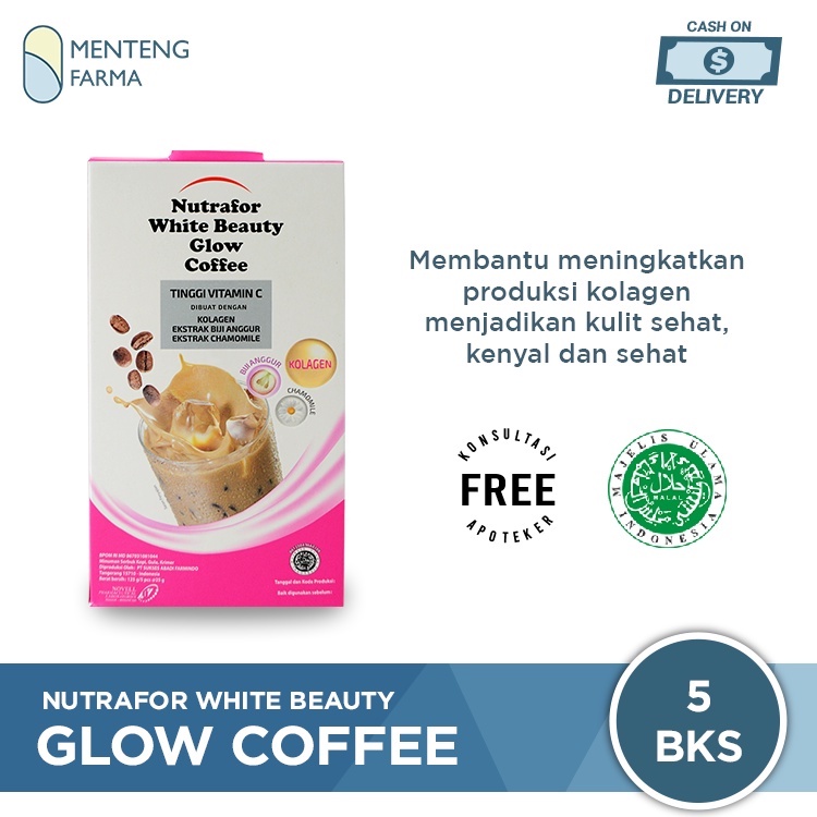 Nutrafor White Beauty Glow Coffee - Minuman Serbuk Rasa Kopi Dengan Kolagen