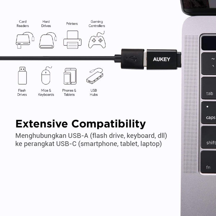 OTG Aukey Adapter CB-A1 USB A 3.0 to USB C 3 in 1