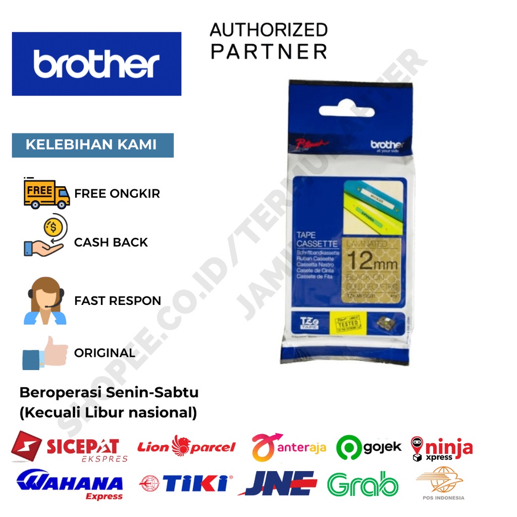 

BROTHER TZE-MPGG31 12mm Black on Gold Geomteric Pattern TZEMPGG31