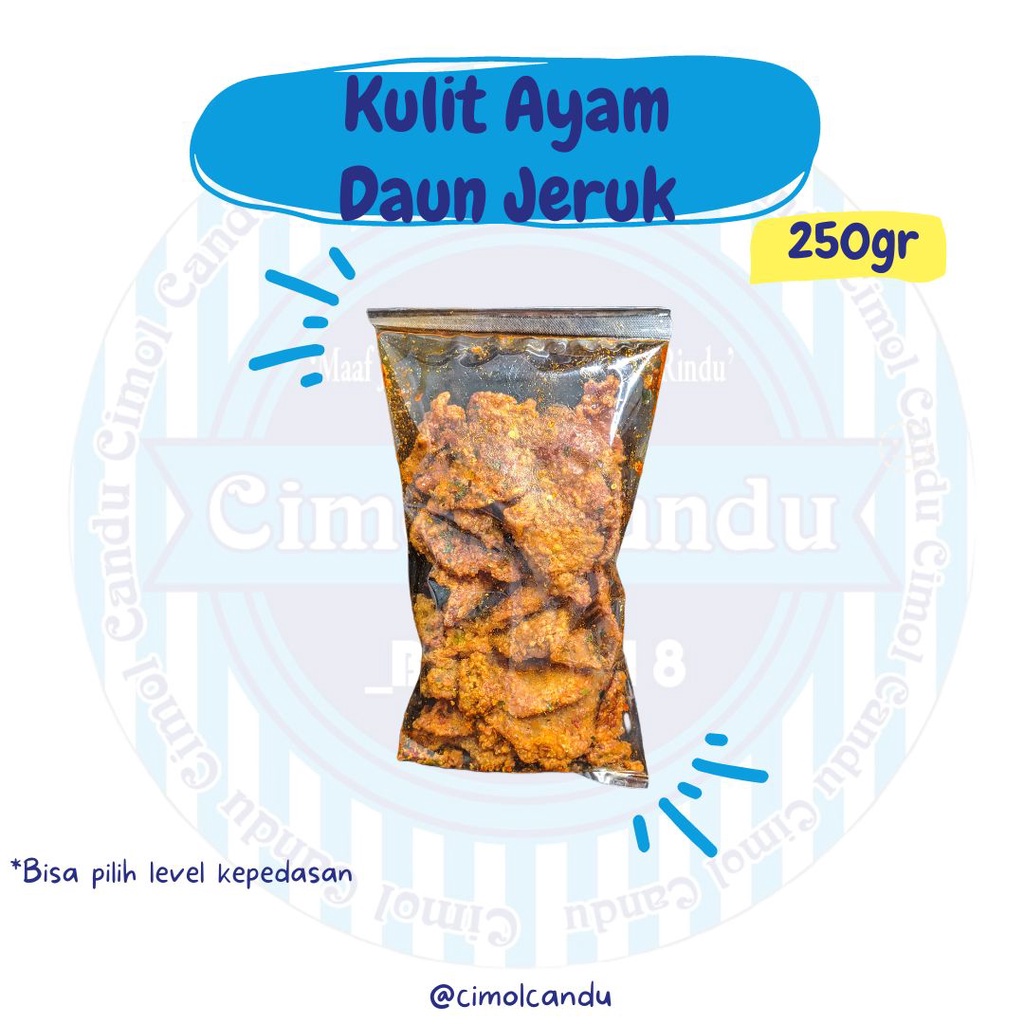 

KULIT AYAM CRISPY pedas daun jeruk 1/4 kg