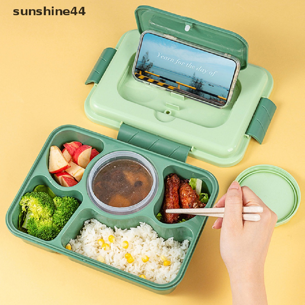 Sunshine Kotak Makan Siang Portable 4 / 5 Sekat Anti Bocor Untuk Pelajar / Kantor