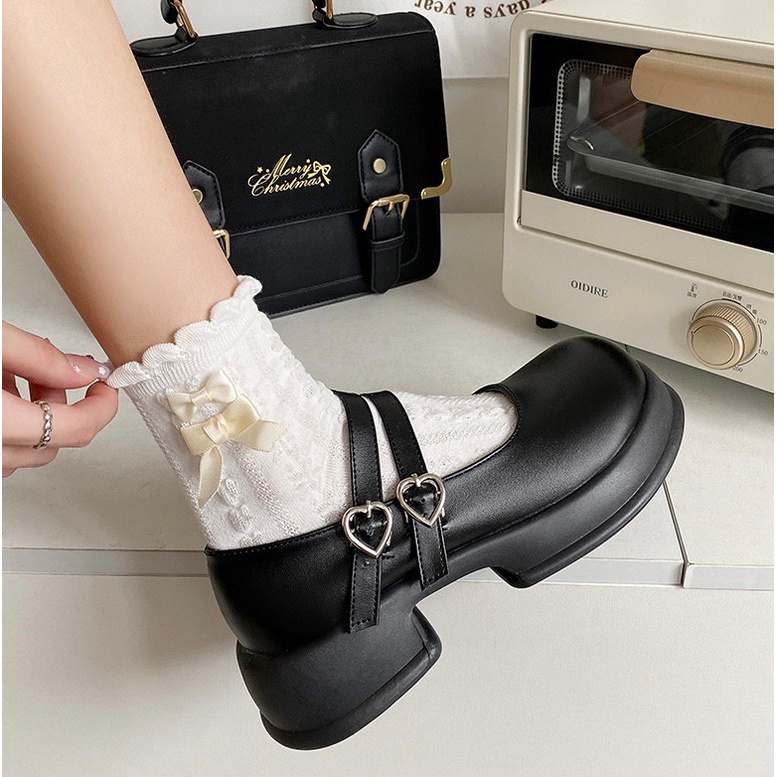 AVANCEID 1820 Heels Sepatu Sneakers Wanita Kerja Docmart Hitam Import