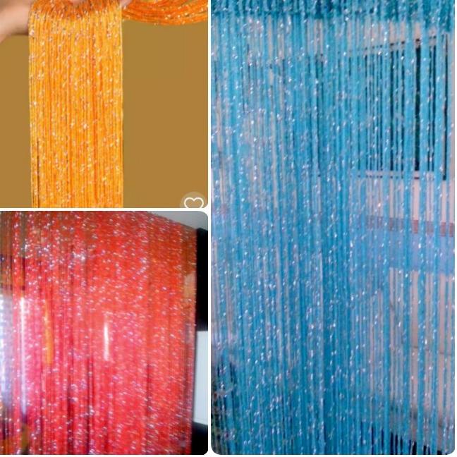 Potongan spesial--Tirai Gliter POLOS / Tirai Benang Glitter