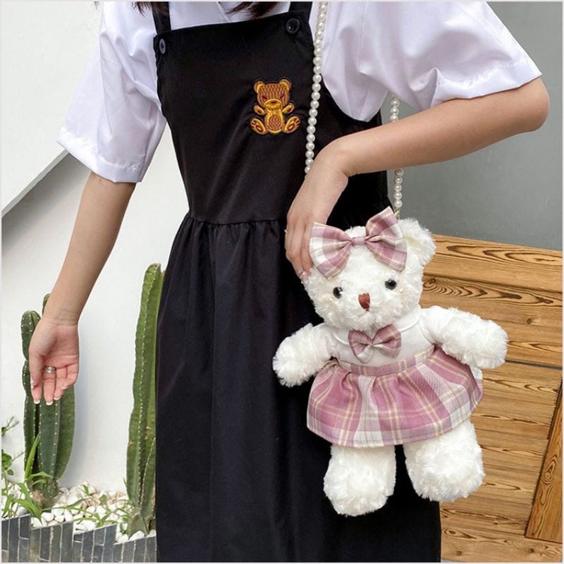 TAS SELEMPANG PEREMPUAN BONEKA TEDDYBEAR LUCU IMUT BULU TEBAL