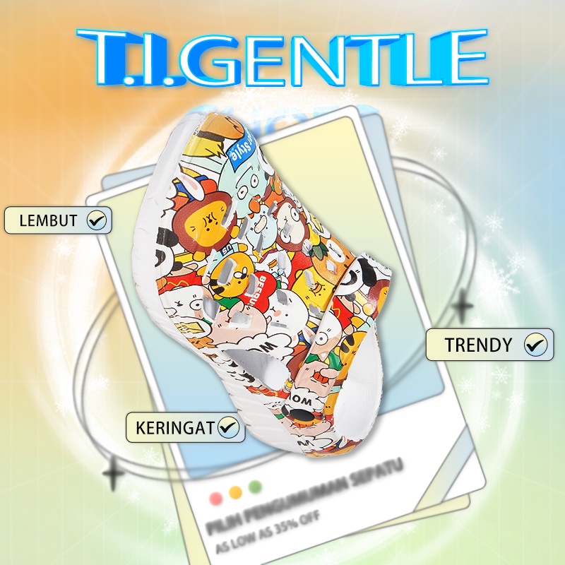 Cartoon Fantasy【100% Import】Sandal Kodok Slip On Lubang Bernapas Anti Bau Sepatu Sandal Wanita Sanda