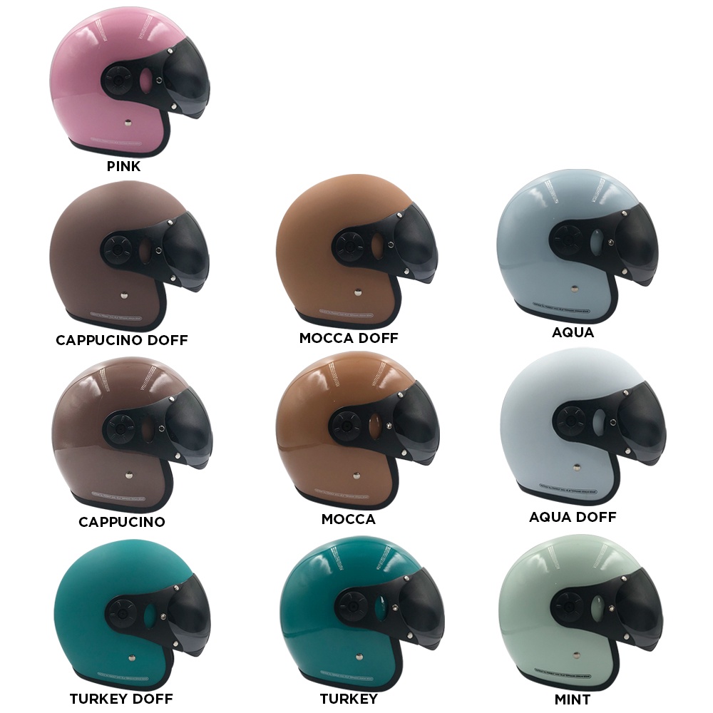 Tanpanama Helm - Helm Pilot Dewasa Warna Pastel / Helm Bogo Dewasa SNI