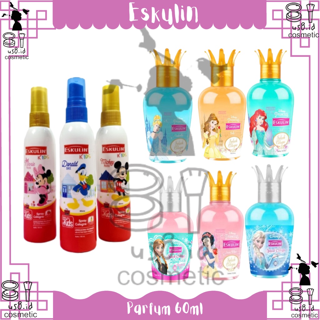 ESKULIN KIDS Splash Cologne 60ml | Princess Blossom Fruit Ariel Belle Cinderella