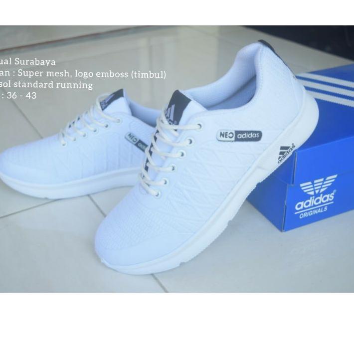 Hot Sepatu Adidas Neo Putih Polos full white Pria Wanita ✓