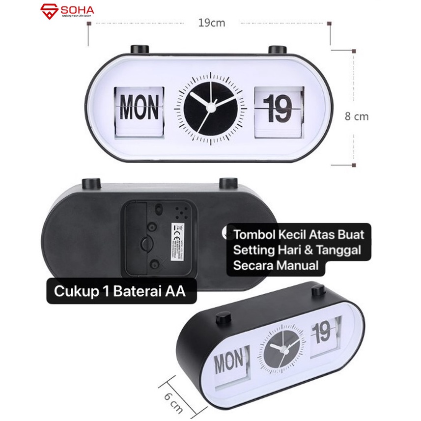 JD-10 Jam Weker Digital Classic Bisa Set Hari &amp; Tanggal Ada Alarm Dengan Design Simple &amp; Jam nya Tidak Berisik / Silent