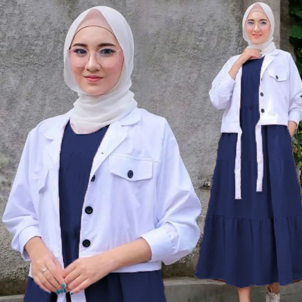 KIRANA SET / Baju Dress Muslimah Kekinian Bahan Shakila / Pakaian Set Baju Muslim Wanita Terbaru 2022