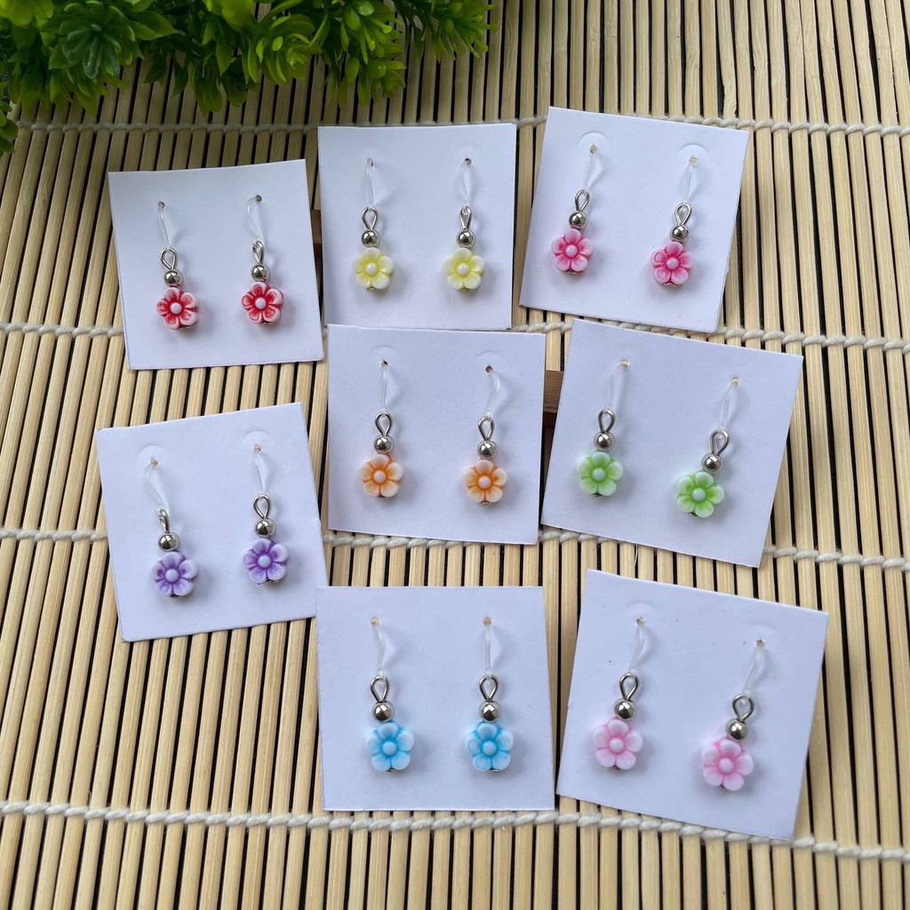 HANDMADE ANTING ANAK/DEWASA KAITAN PLASTIK MOTIF SAKURA XS