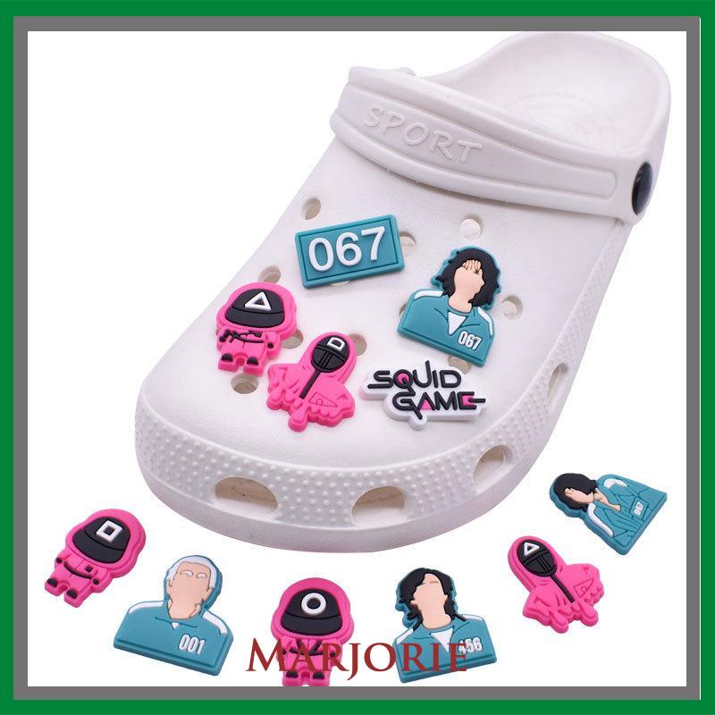 1pcs PVC shoe charms Sepatu Desain jibbitz Kartun Karet lembut Crocs Pin Jibbitz Dapat Dilepas Untuk shoes buckle charms Permainan Cumi-cumi decorate accessories-MJD