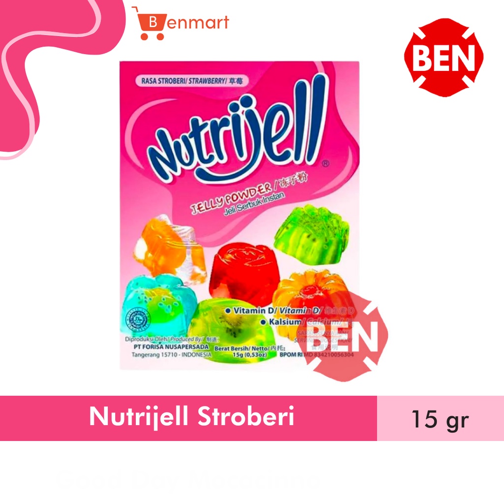 

Nutrijell Stroberi 15g 15gr 15 g gr gram - Nutri Jell Strawberry Box