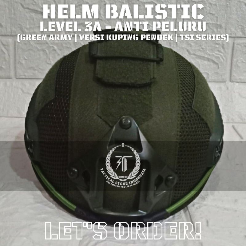 PROMO DISCOUNT Helm Balistic Level 3A - Helm Tactical Anti Peluru - Helm TNI / Polisi - Hijau Army